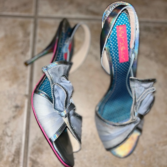 Betsey Johnson Silver and Blue Heels - Picture 8 of 9